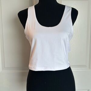 White crop tank top